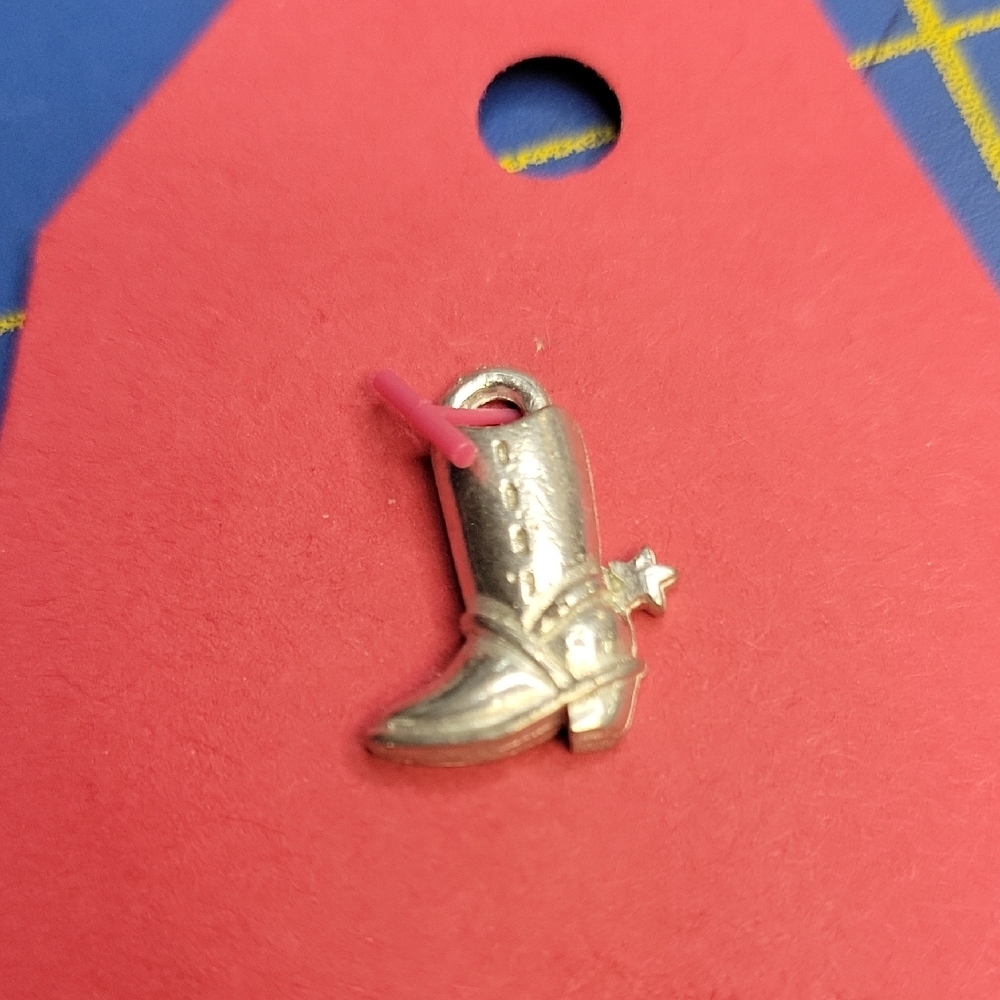 Silver Tone Riding Boot Charm 8$